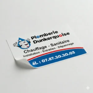 Impression de sticker rectangulaire personnalisé sur vinyle adhésif pour artisan